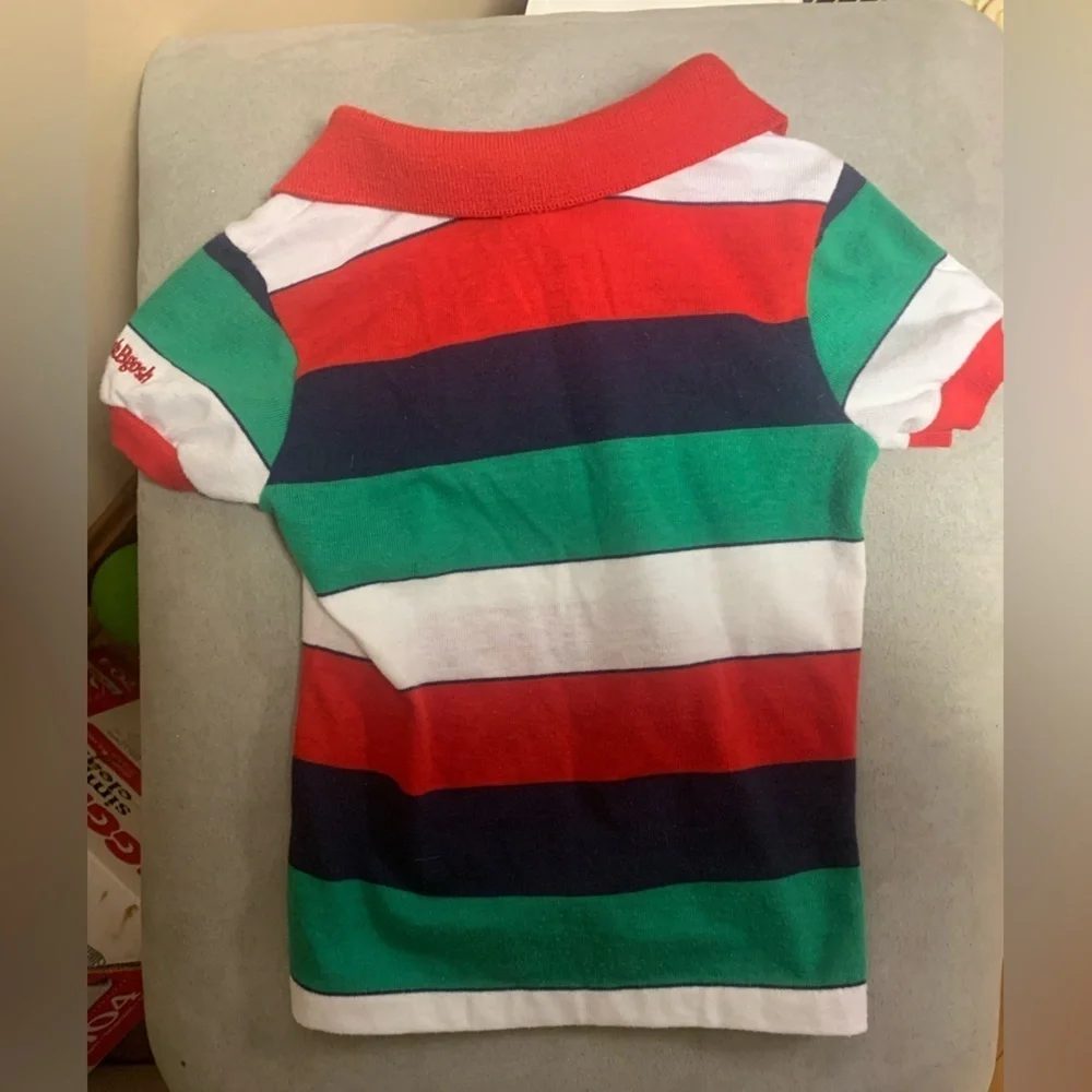 Vintage 80’s OshKosh B'gosh Red and Green Striped Polo Shirt